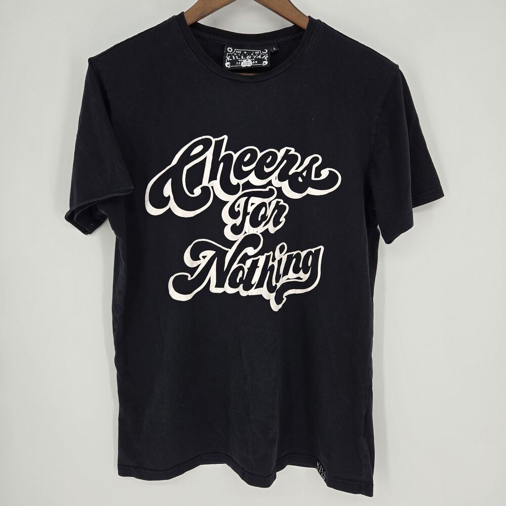 Killstar Black Graphic T Shirt "Cheers For Nothing" Large